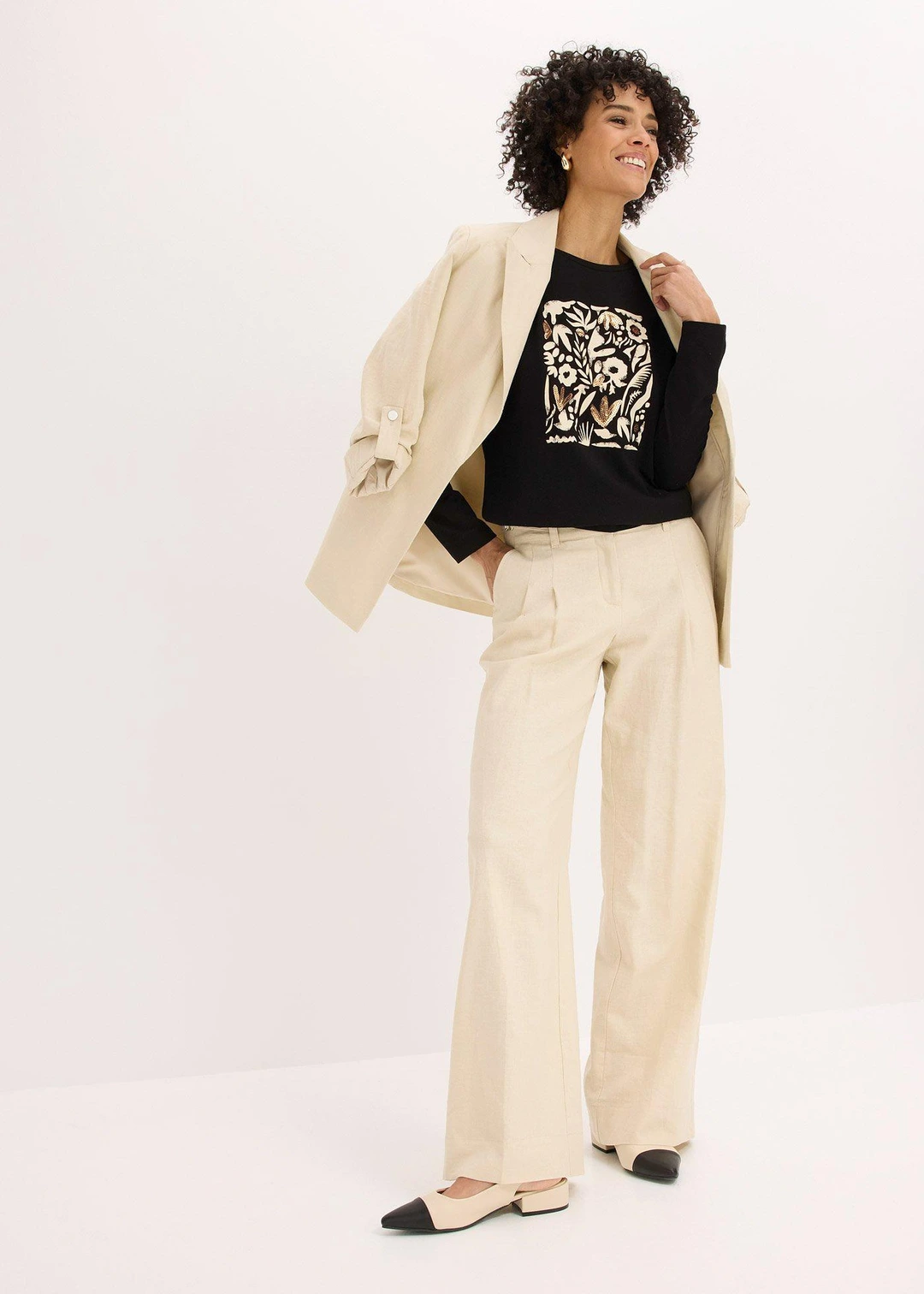T-shirt manches longues en coton extensible - 2