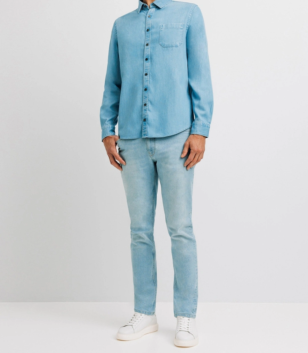 IZAC - Chemise casual droite bleue