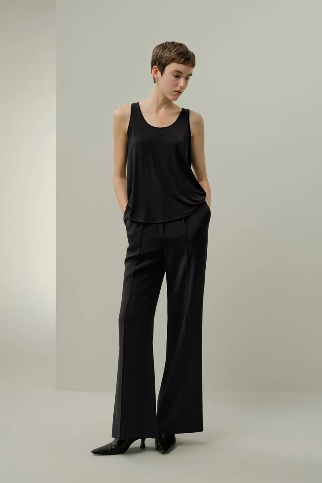 LILYSILK Débardeur Jersey Silk Breeze Noir L - Léger, Respirant et Élégant - Soie et Viscose - Top Femme