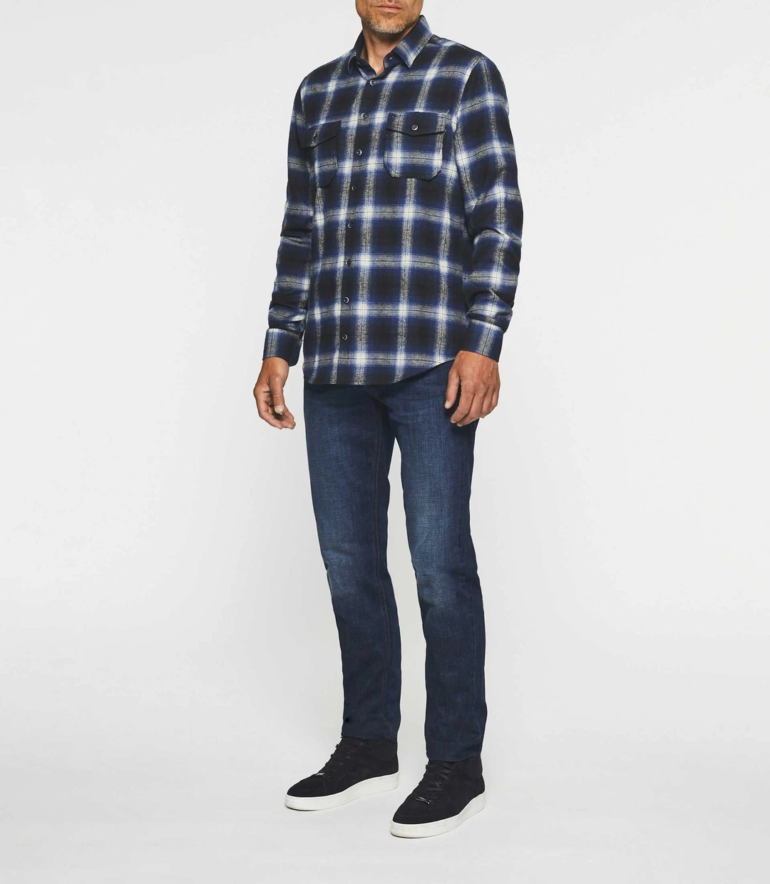 IZAC - Chemise casual à carreaux bleu JEZY