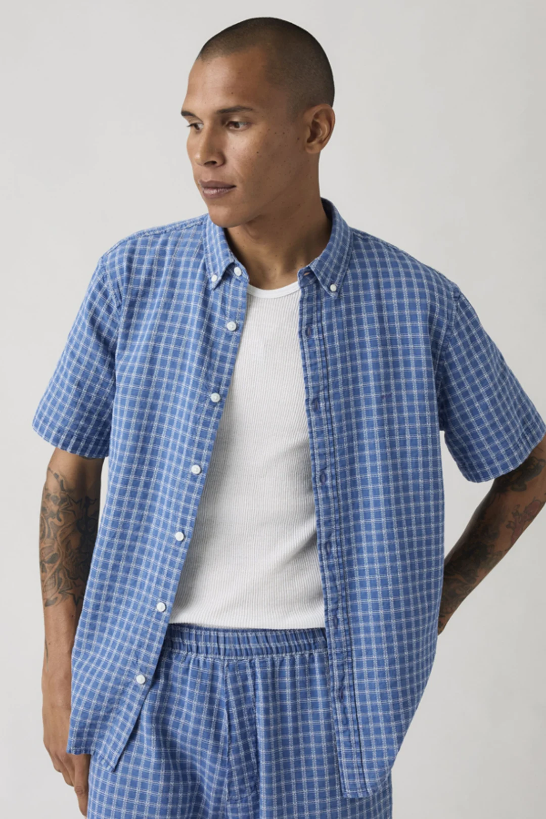 Levi's Chemise Manche Courte Col Boutonné Authentic - Homme - Rose / Woodrose Garment Dye - 2XL