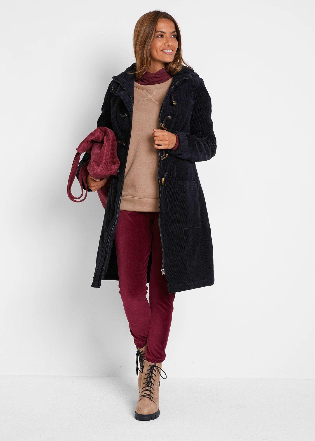Duffle-coat en velours côtelé doublé - 2