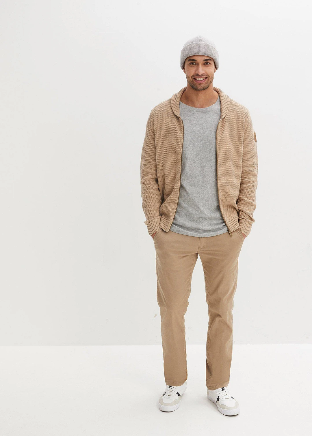 Pantalon chino droit avec taille élastique et ceinture, regular - 2