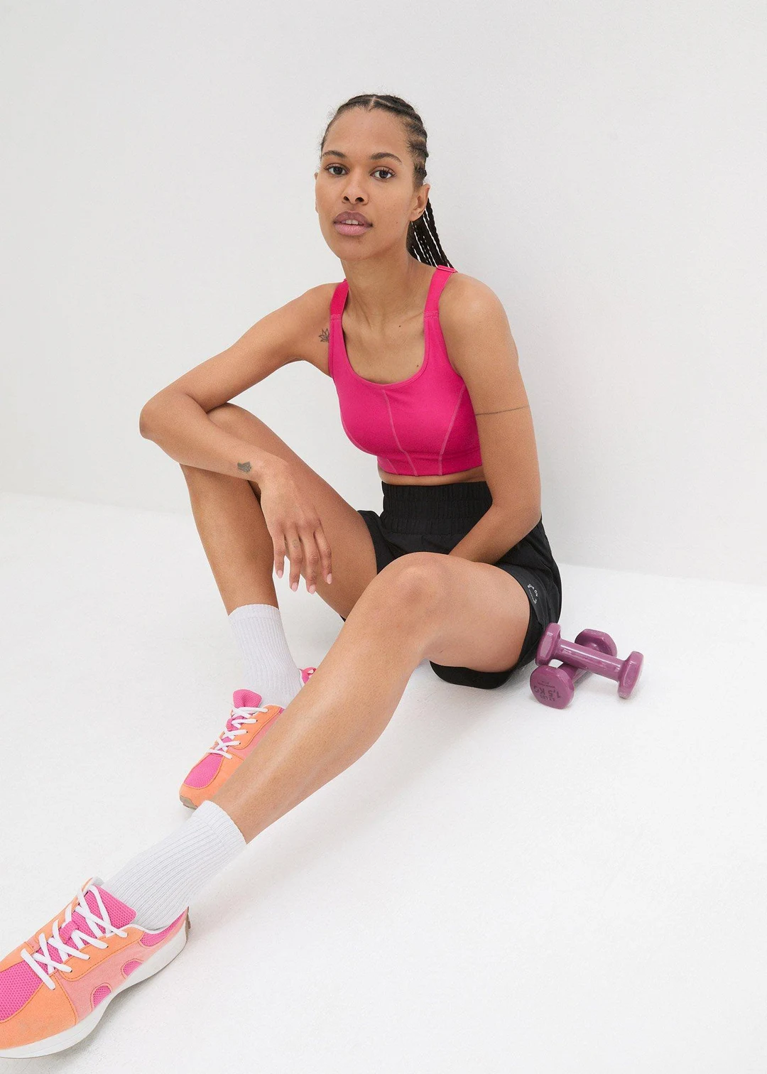 Short technique avec ceinture smockée, séchage rapide