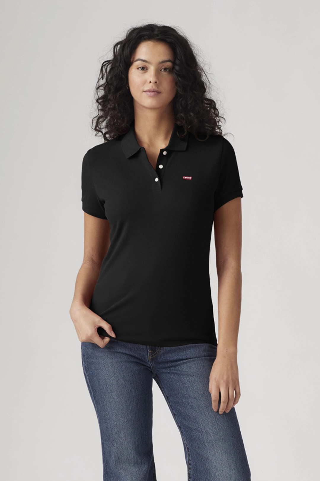 Levi's Polo Manches Courtes Slim - Femme - Noir / Caviar - 2XS - 2