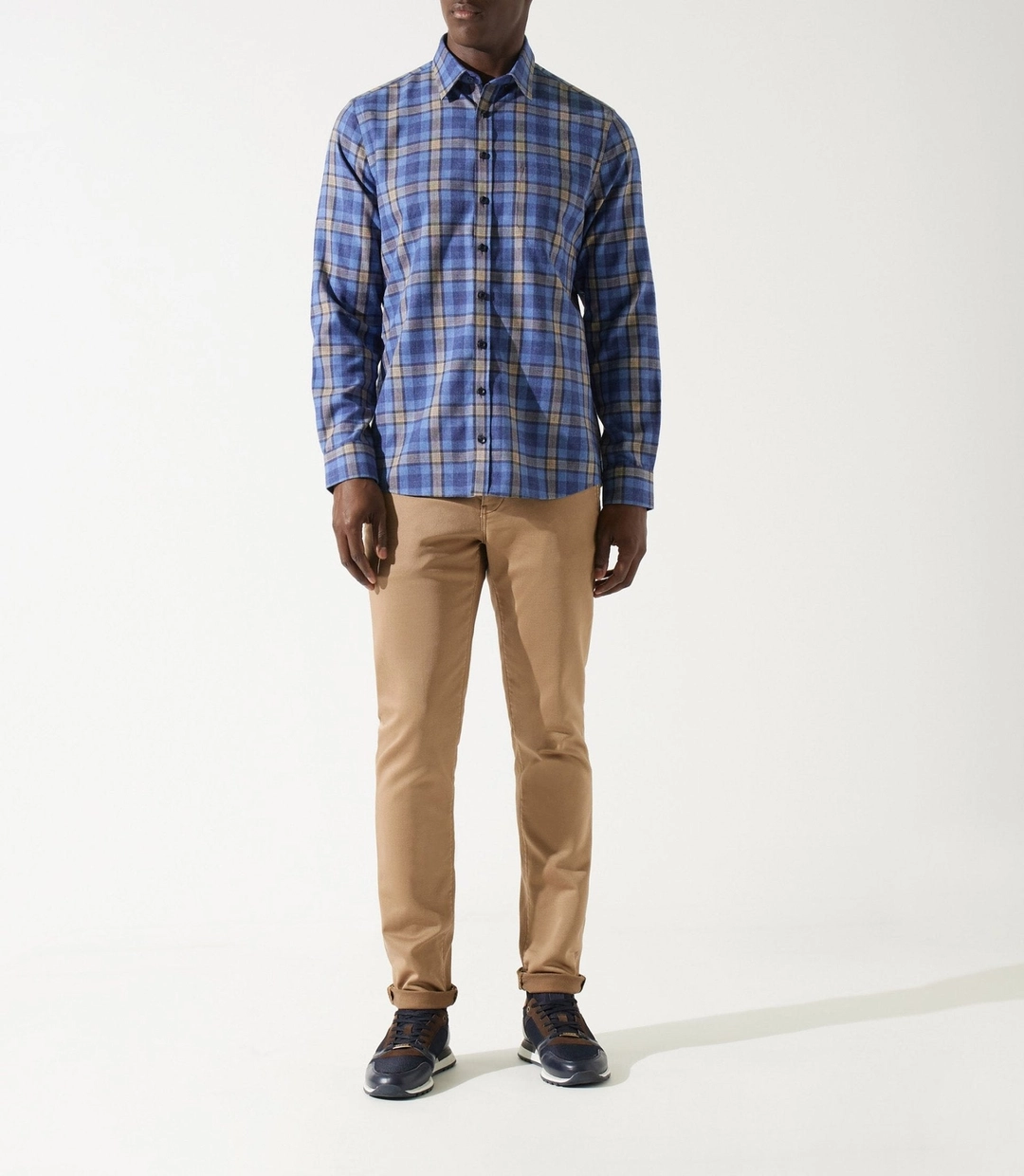 IZAC - Chemise à carreaux bleu JORIS