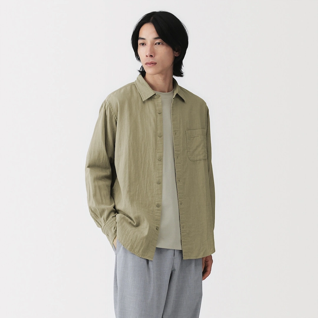 Chemise en double gaze en mélange de kapok pour homme