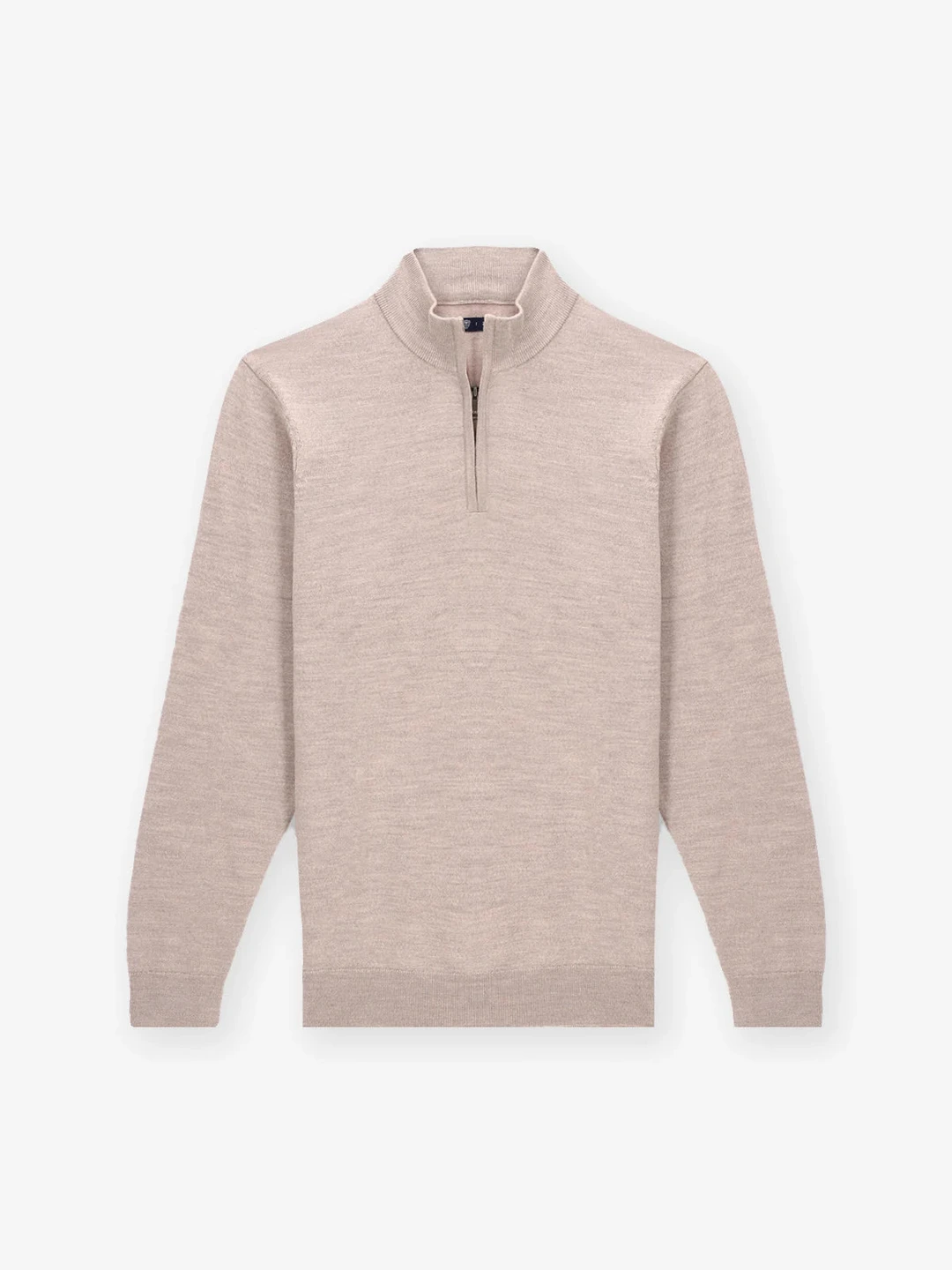 IZAC - Pull col zip beige rose