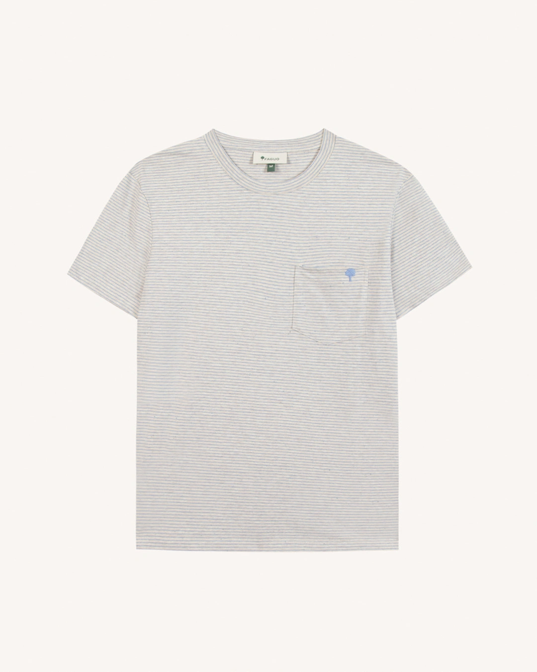 T-shirt écru et bleu clair coton - OLONNE - 2