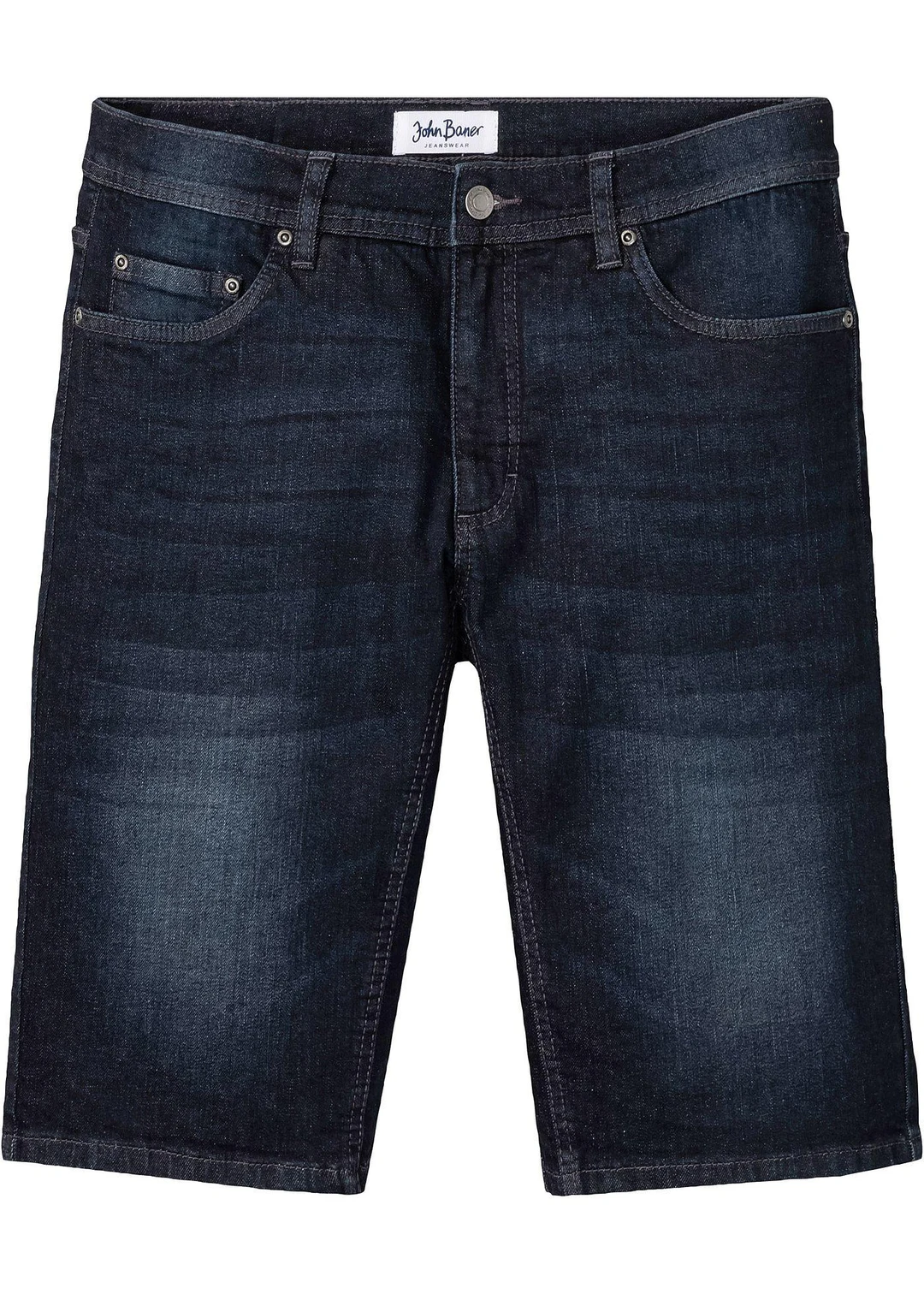 Bermuda en jean extensible avec entrejambe renforcé, regular