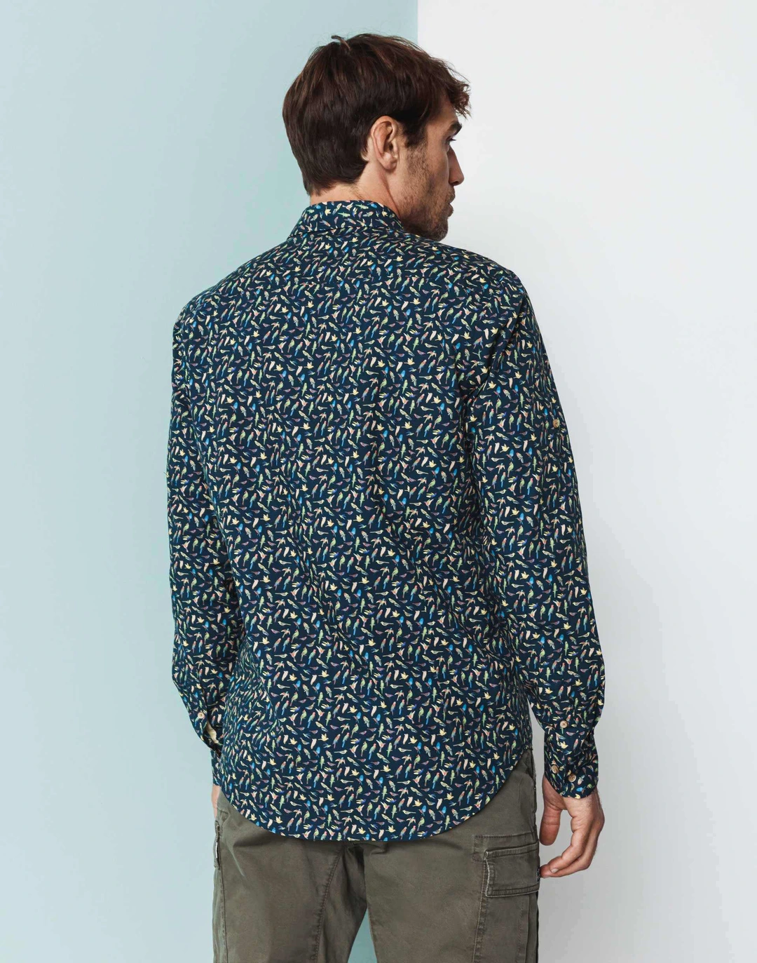 IZAC - Chemise casual motif perroquets