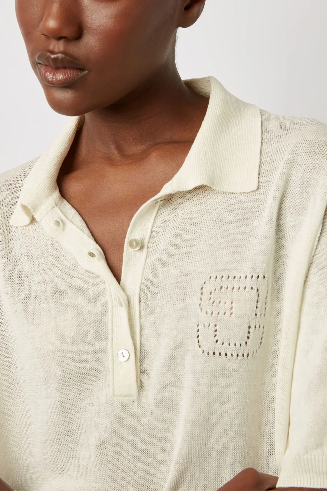 Polo en lin mélangé - LANA - Ecru