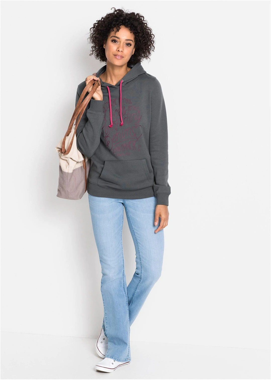 Jean bootcut taille mi-haute, extensible et confortable - 2