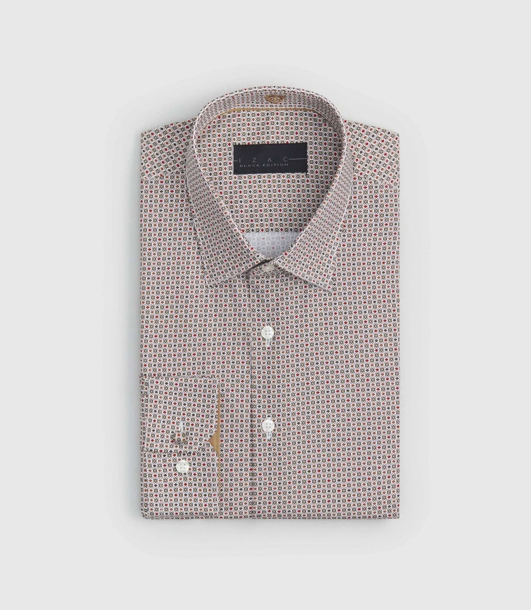 IZAC - Chemise imprimée bordeaux ''Savane''