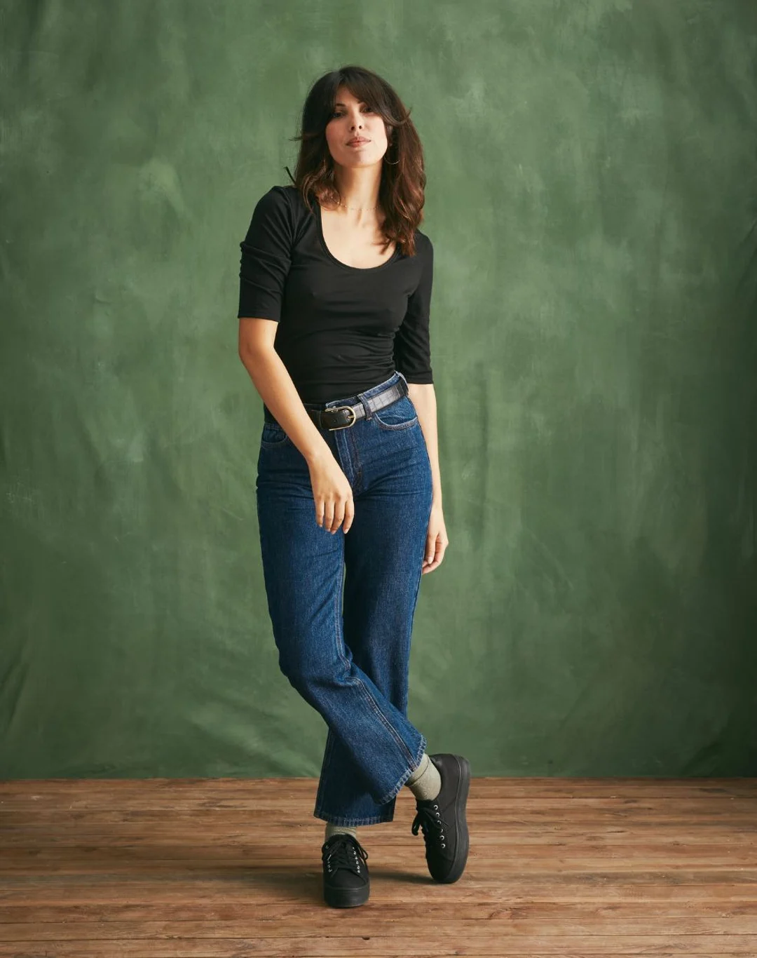 T-shirt Laine Mérinos Femme - Noir - Taille XS - Lemahieu