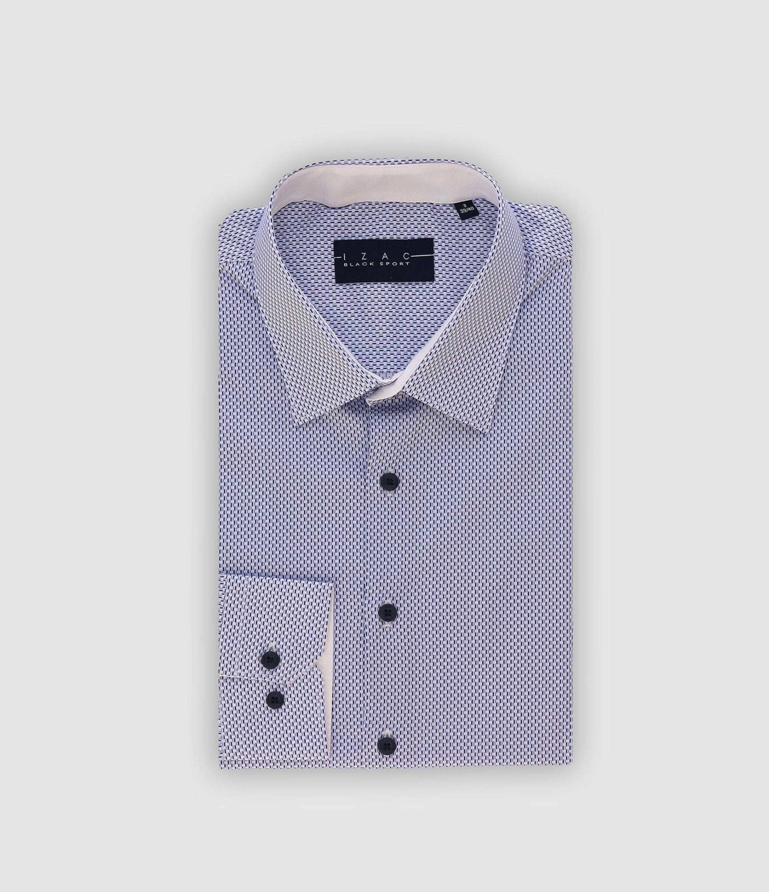IZAC - Chemise imprimée marine blanc PALMA
