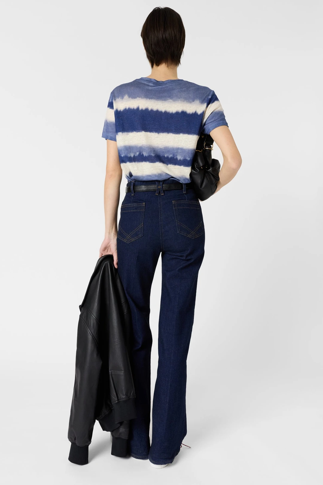 T-shirt tie and die en lin - MABINTY - Caramel