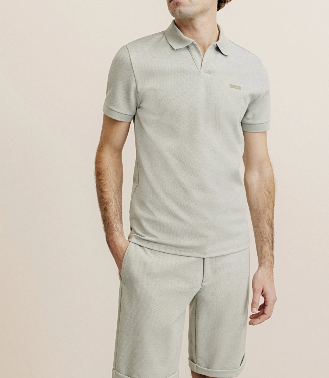 IZAC - Polo col ouvert kaki