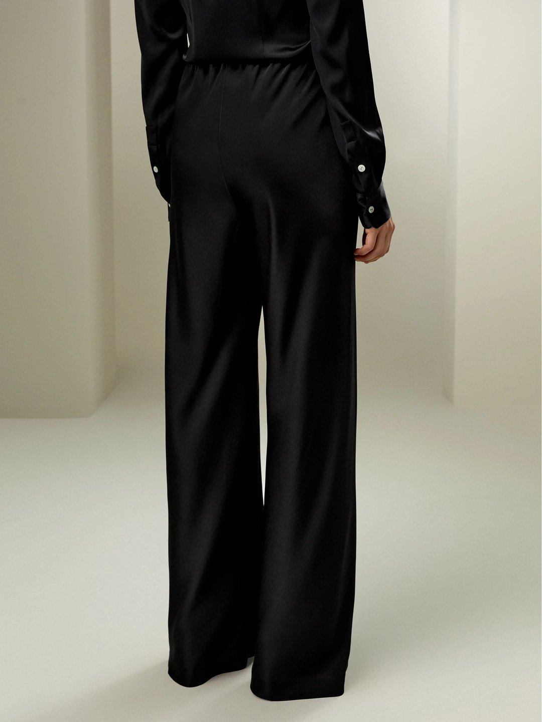 LILYSILK Pantalon En Soie Naturelle Femme Coupe En Biais Intégral Soie De Mûrier Coupe Régulière Facile À Assortir Bleu Minuit Petite 36