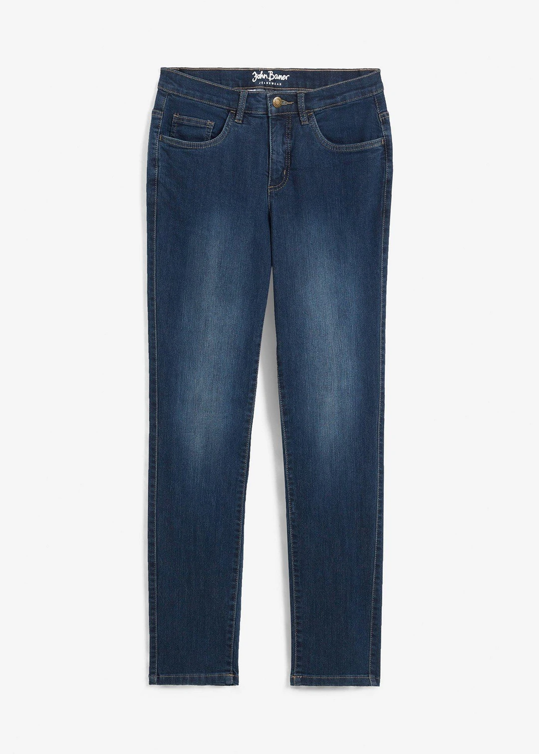 Jean droit taille mi-haute, extensible