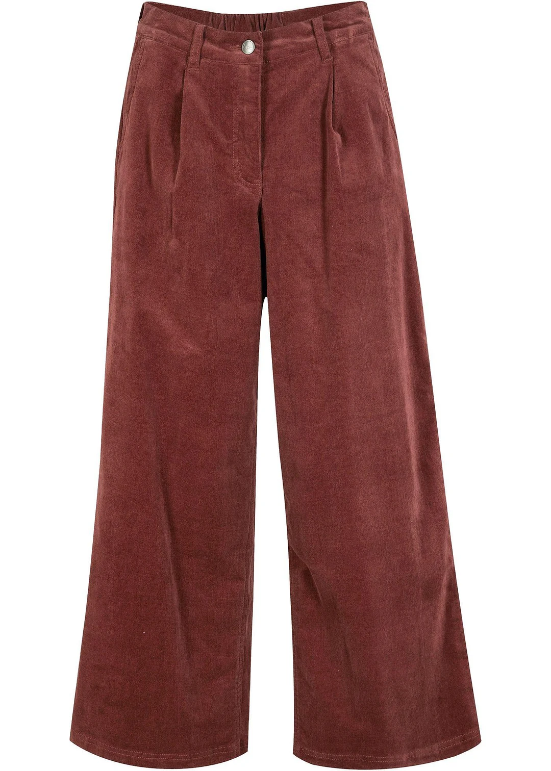 Jupe-culotte en velours côtelé stretch avec taille haute confortable, longueur 7/8