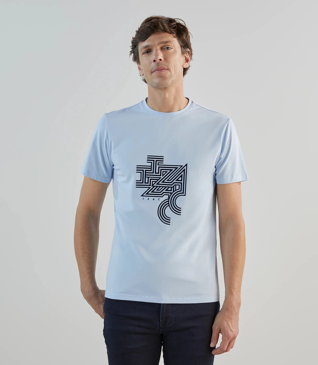 IZAC - T-shirt à manches courtes avec print bleu ciel