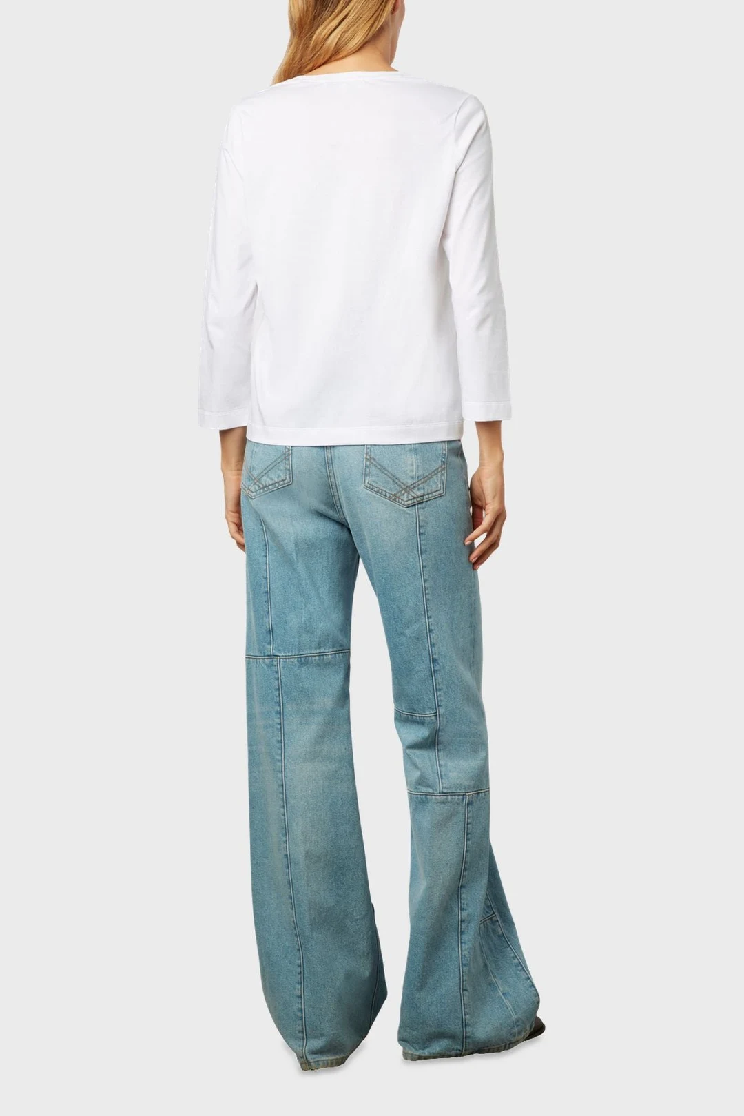 T-shirt col rond uni et diamants - ADONIS - Blanc - 4