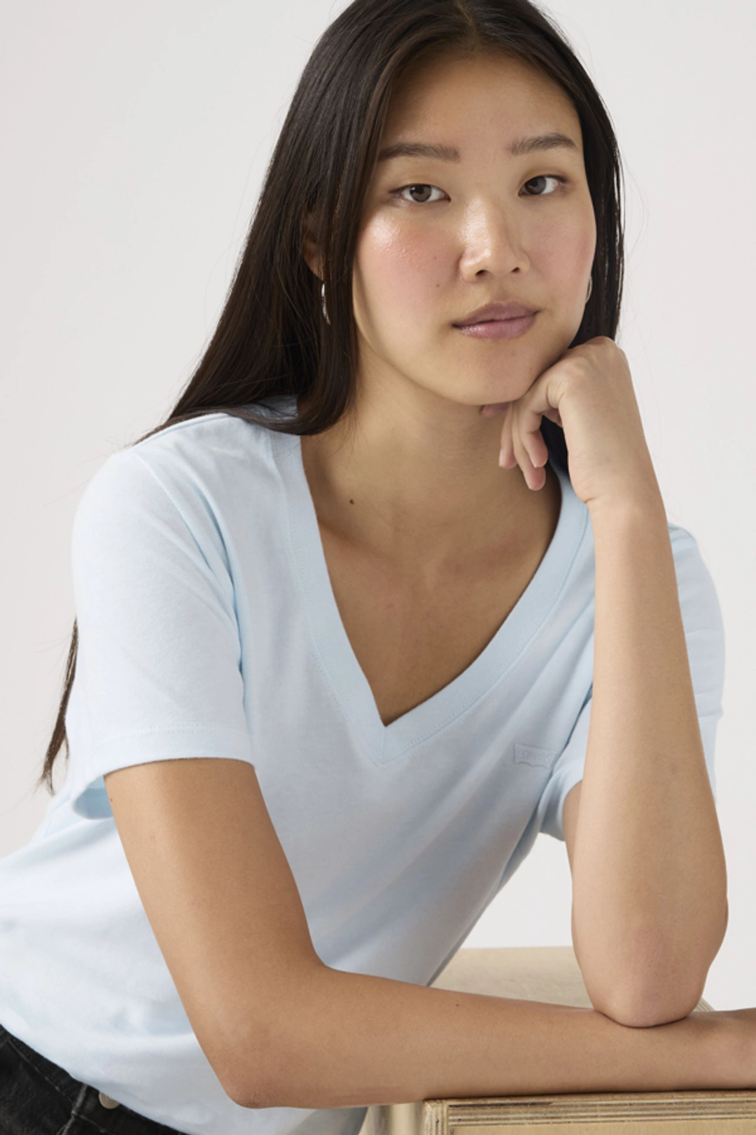 Levi's T Shirt En Coton Col V Favorite - Femme - Vert / Deep Depths - XS - 2