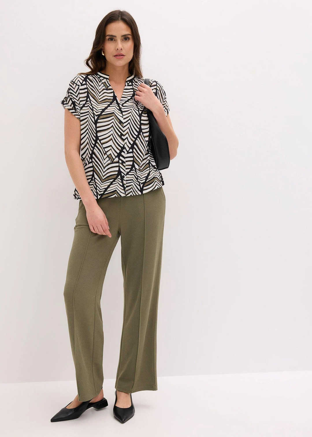 Pantalon élastiqué en interlock épais - 2