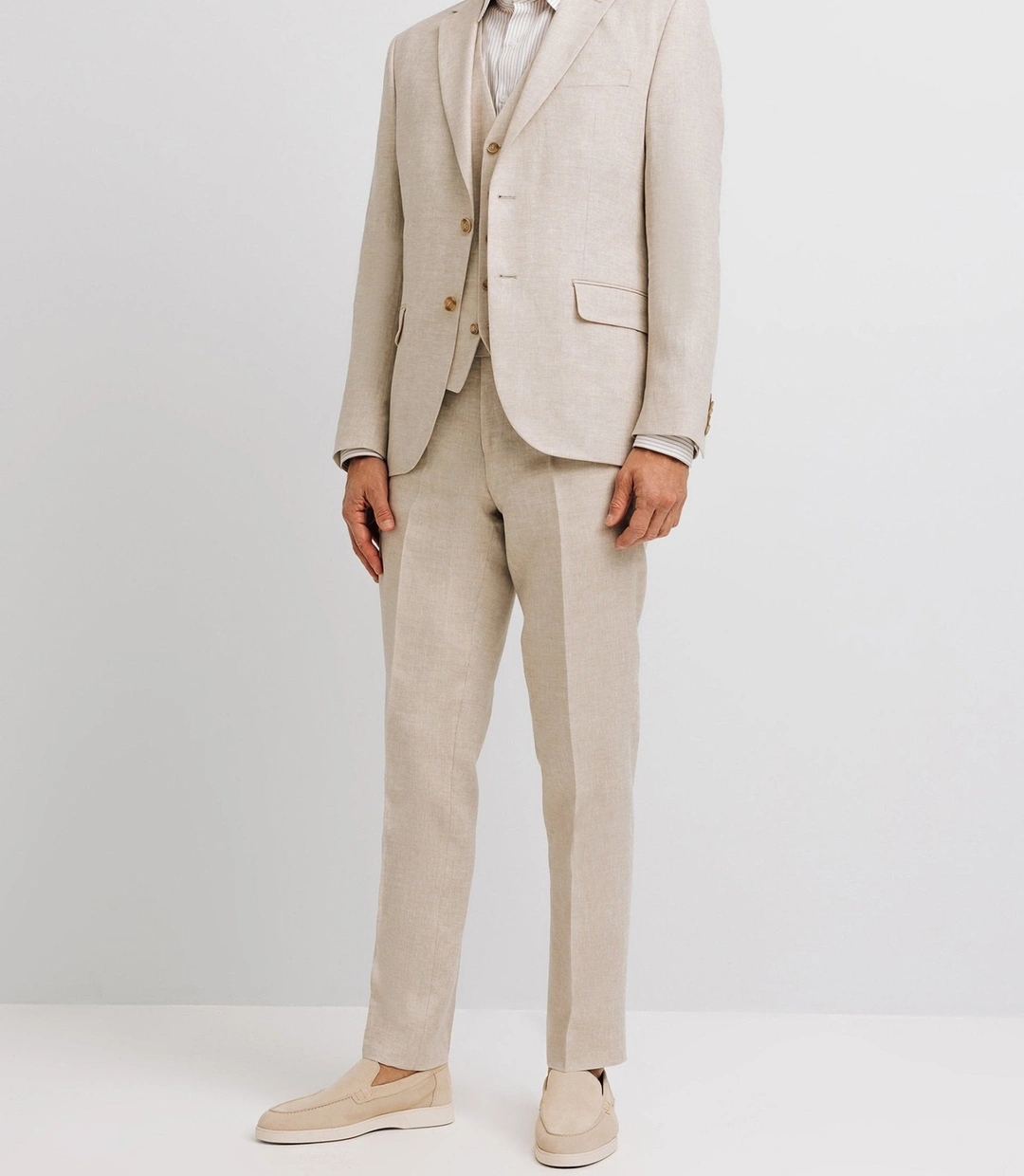 IZAC - Veste ville 100% lin beige