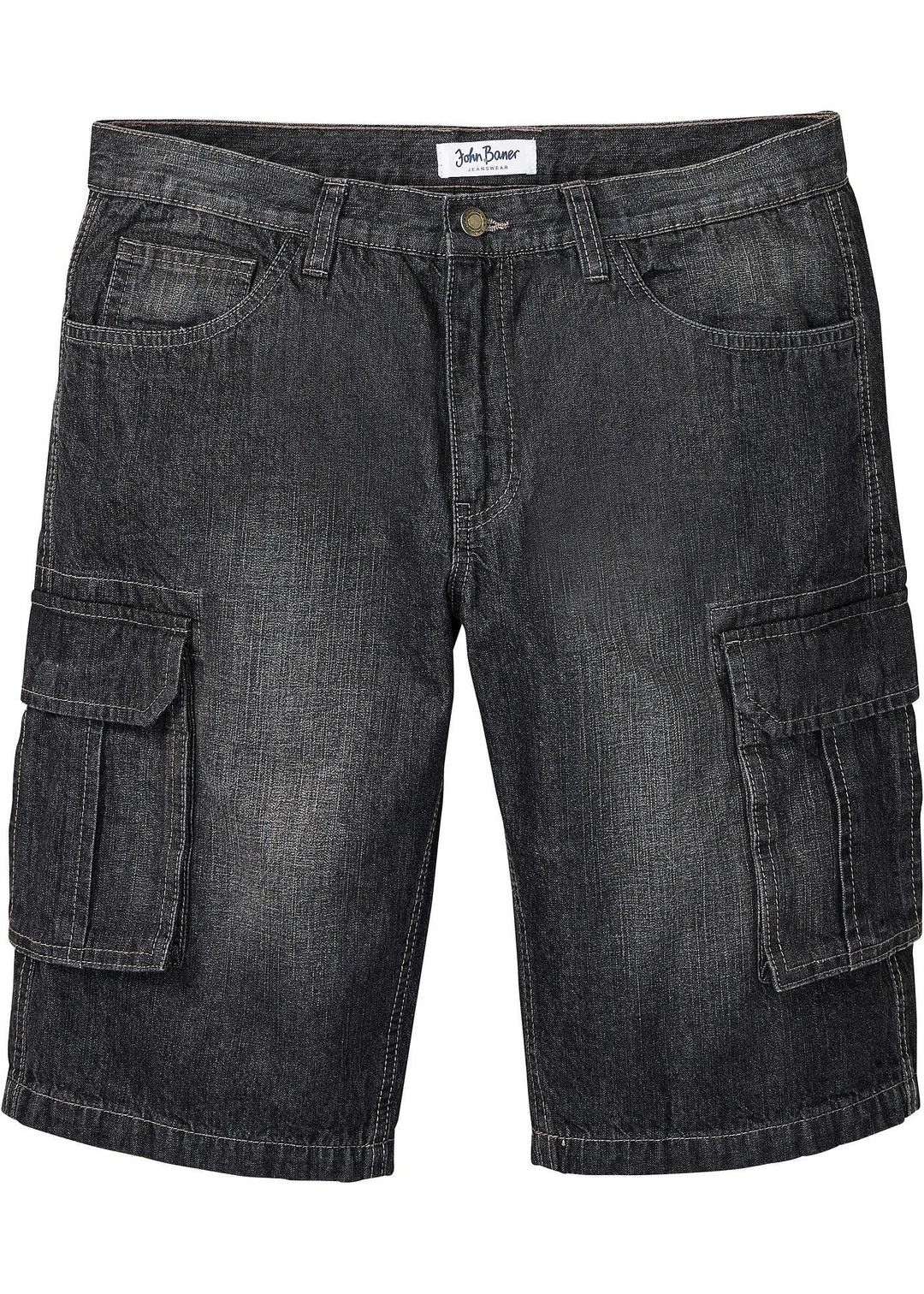 Bermuda cargo long en jean, loose