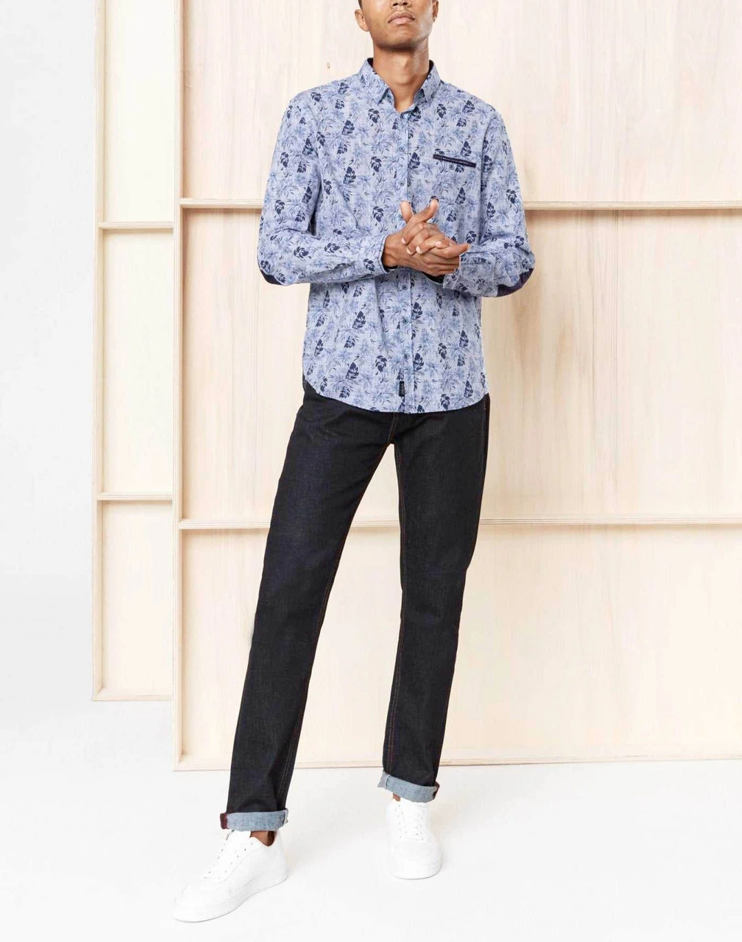IZAC - Chemise casual fleurs tropicales