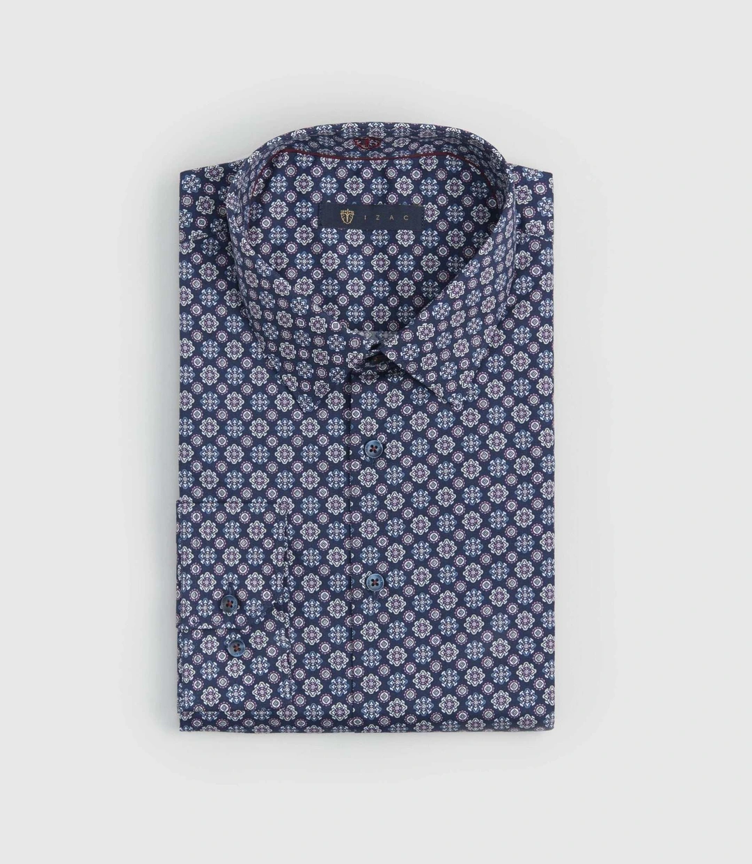 IZAC - Chemise micro motif marine ''Sienne''