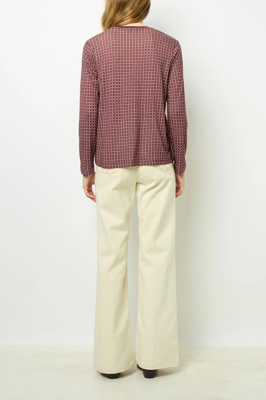 T-shirt imprimé géométrique - AYLA - Bordeaux - 4