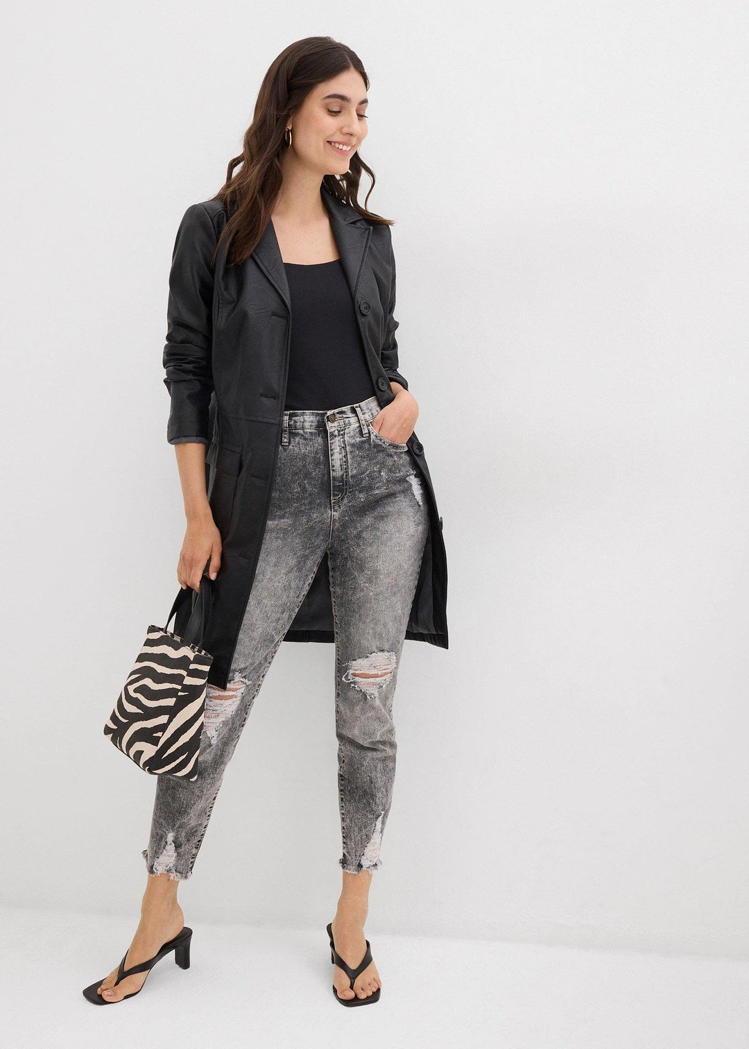 Jean Mom taille haute avec effets destroy - 2