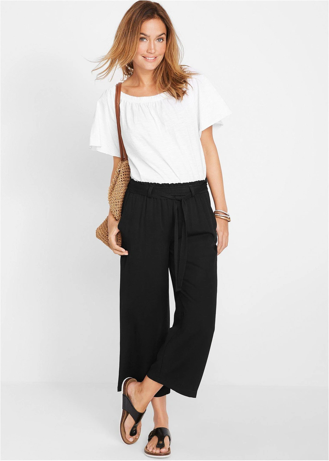 Jupe-culotte en viscose fluide