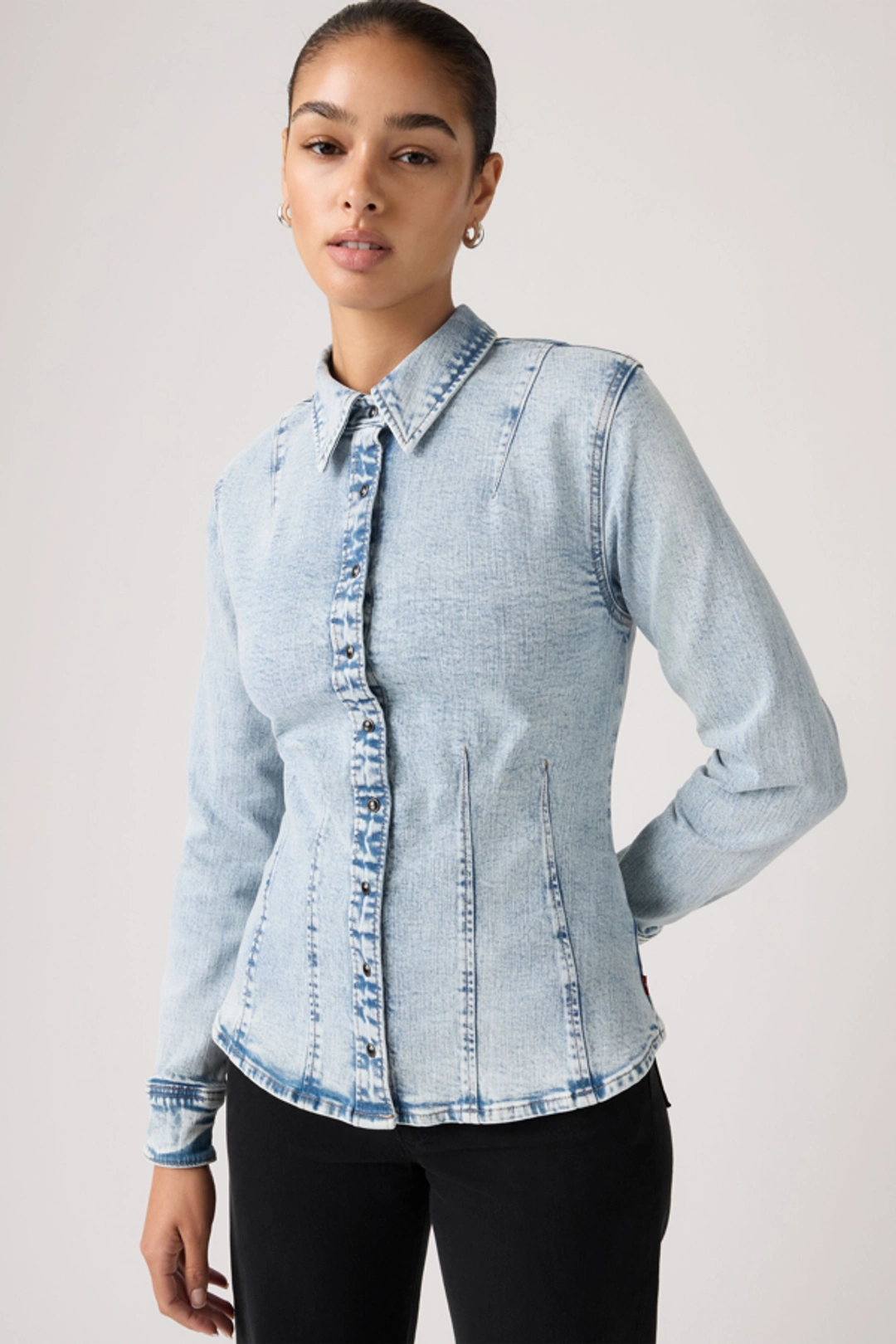 Levi's Chemise Manche Longue Shaped - Femme - Bleu / Dolly Pardon Me - XS