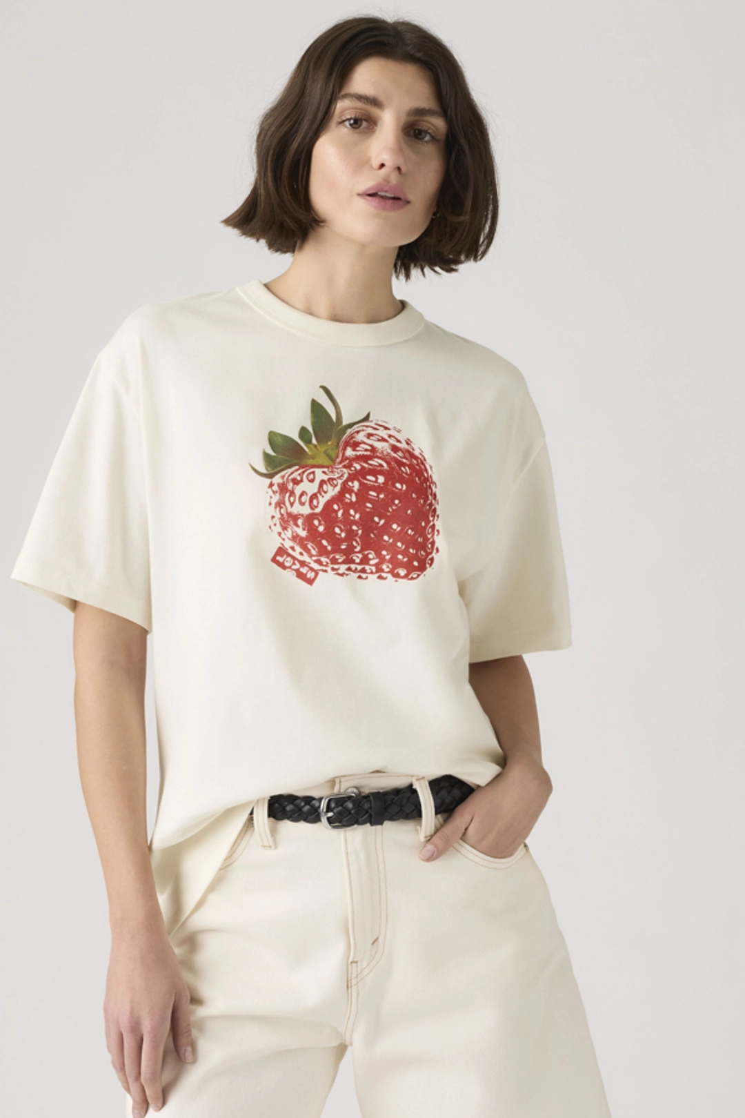 Levi's T Shirt Graphique Tabor - Femme - Blanc / Cowboy Boot And Hat Egret - 2XS