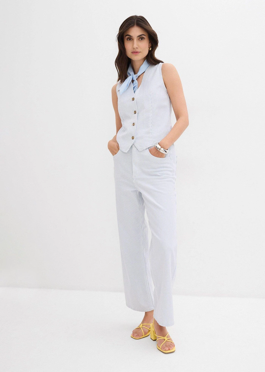 Jean large taille haute, cropped - 2