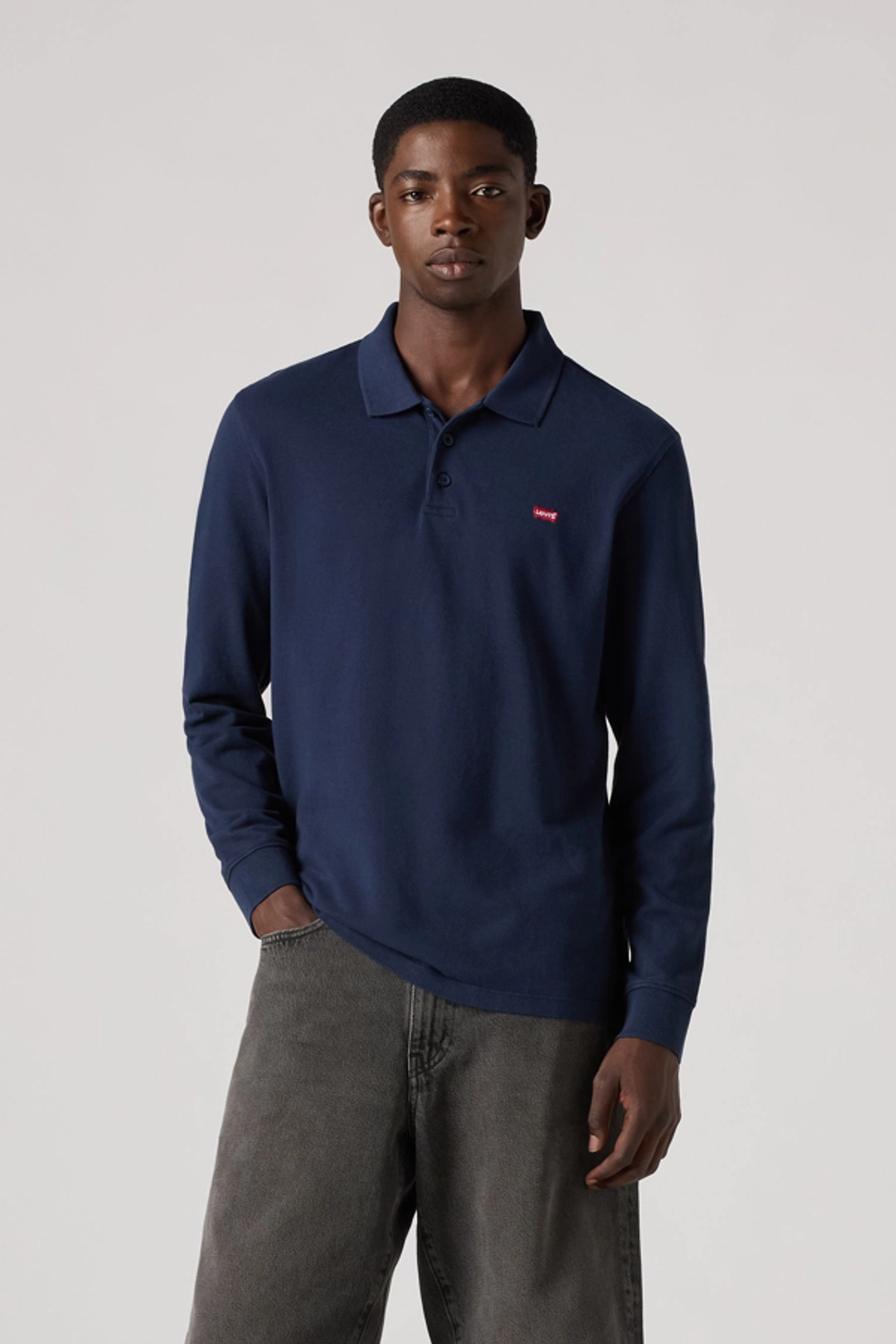Levi's Long Sleeve Housemark Polo Shirt - Homme - Blanc / Bright White - XL