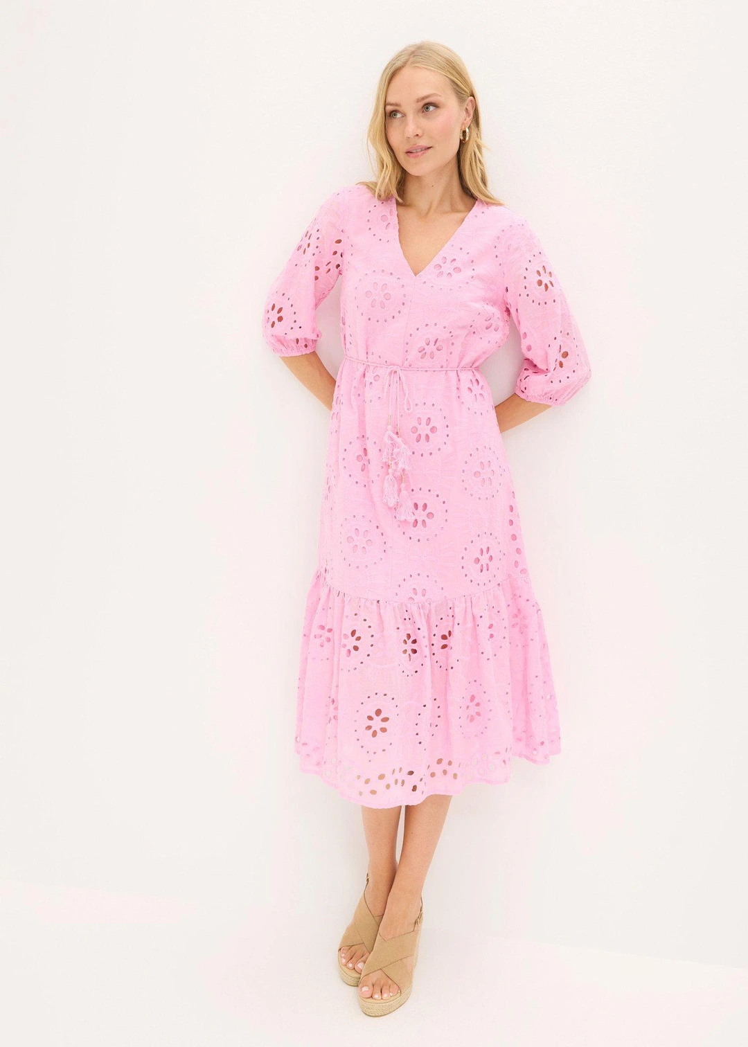 Robe midi en broderie anglaise 100% coton - 2