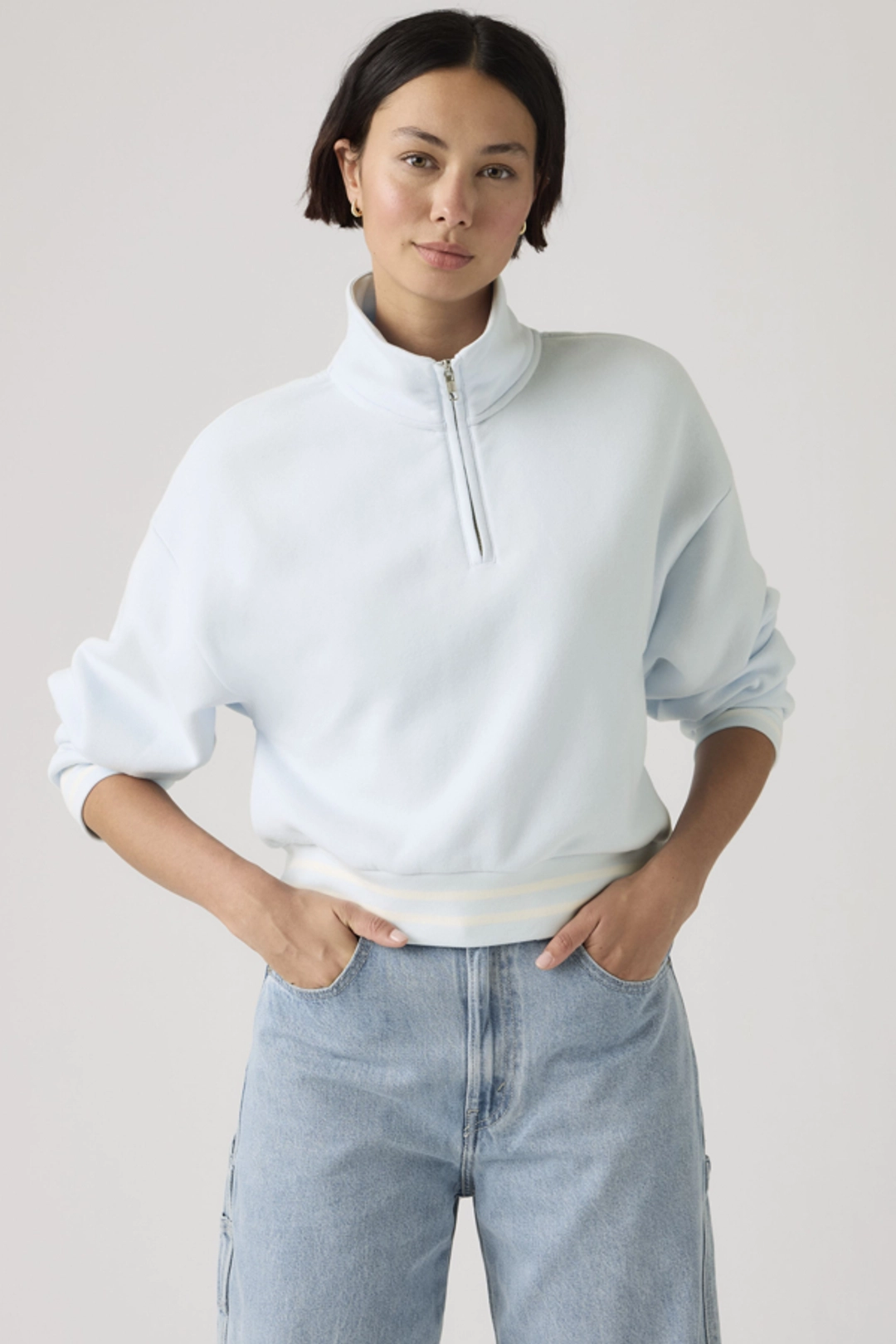 Levi's Sweat Shirt 1/4 Zip Everyday - Femme - Gris / Charcoal Heather - XS