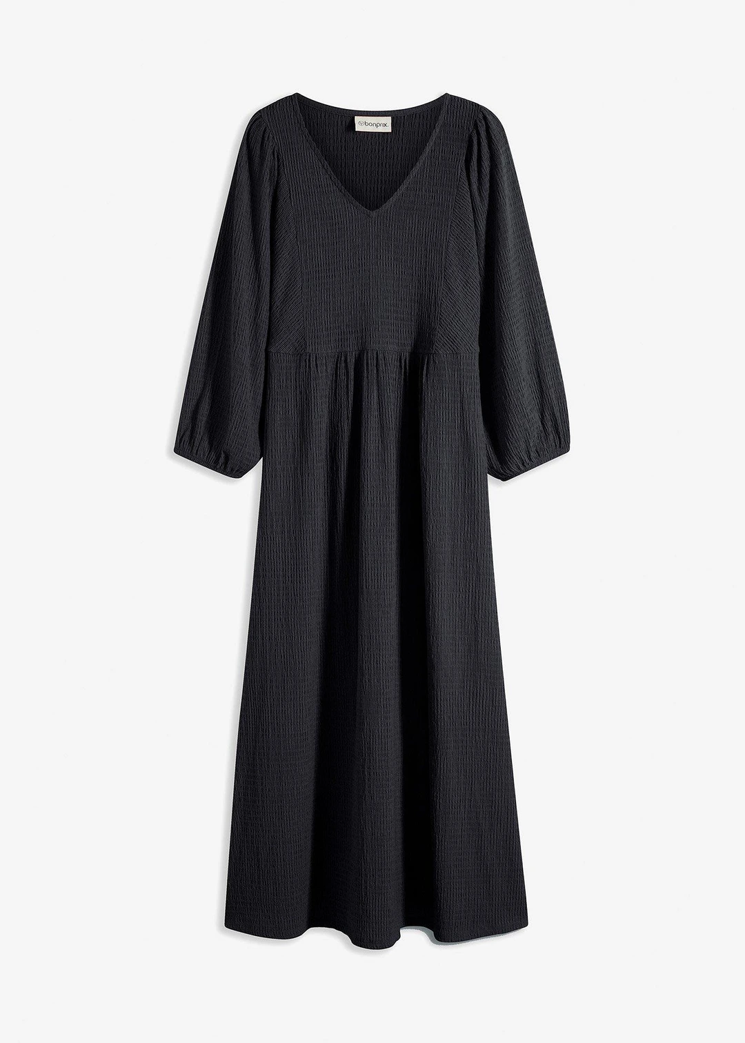 Robe longue en jersey texturé
