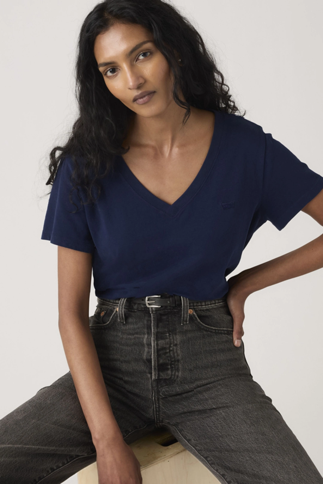 Levi's T Shirt En Coton Col V Favorite - Femme - Vert / Deep Depths - XS