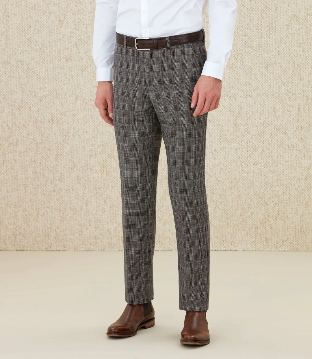 IZAC - Pantalon Prince de Galles beige ''Nempreinte''