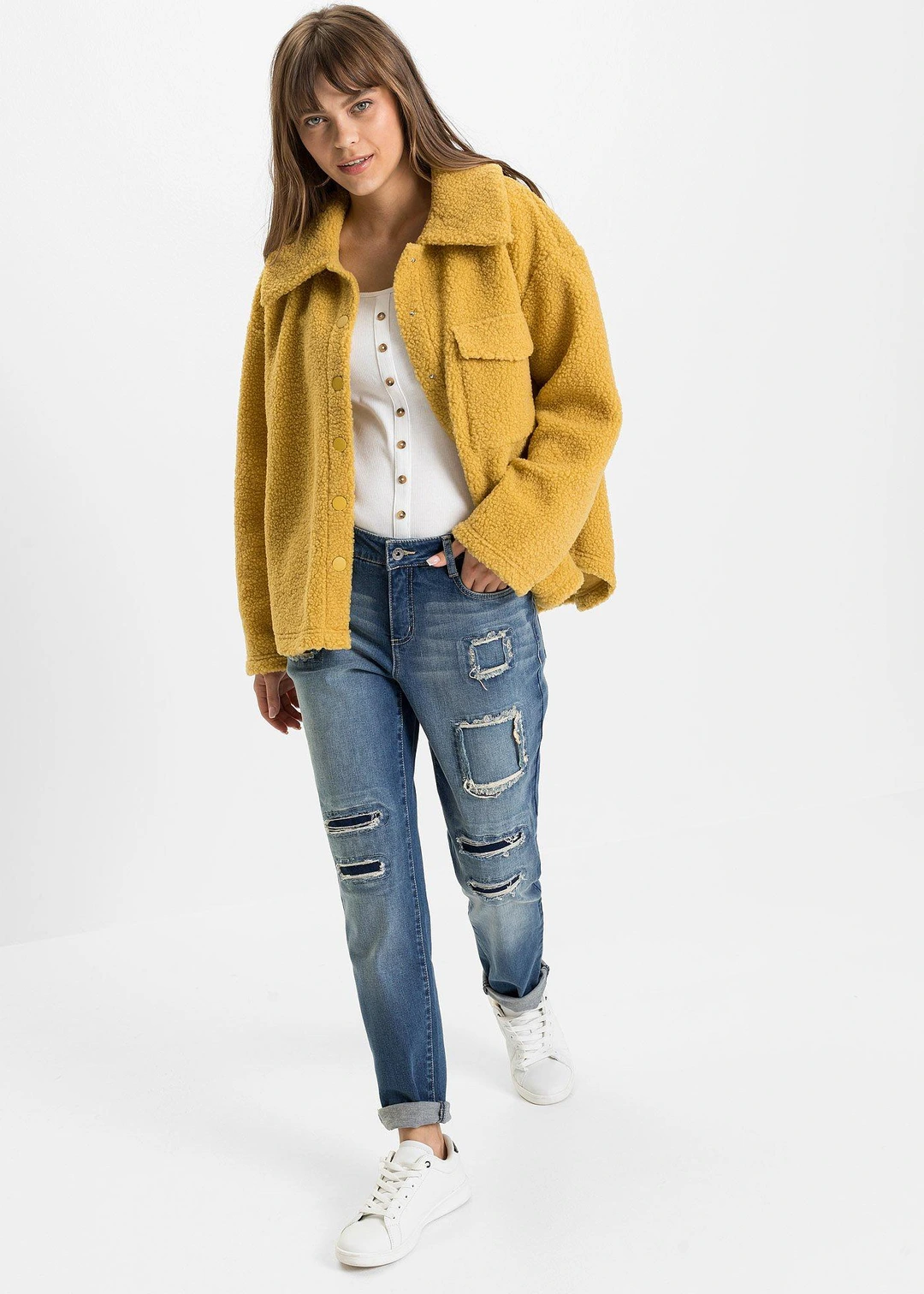 Jean boyfriend taille mi-haute