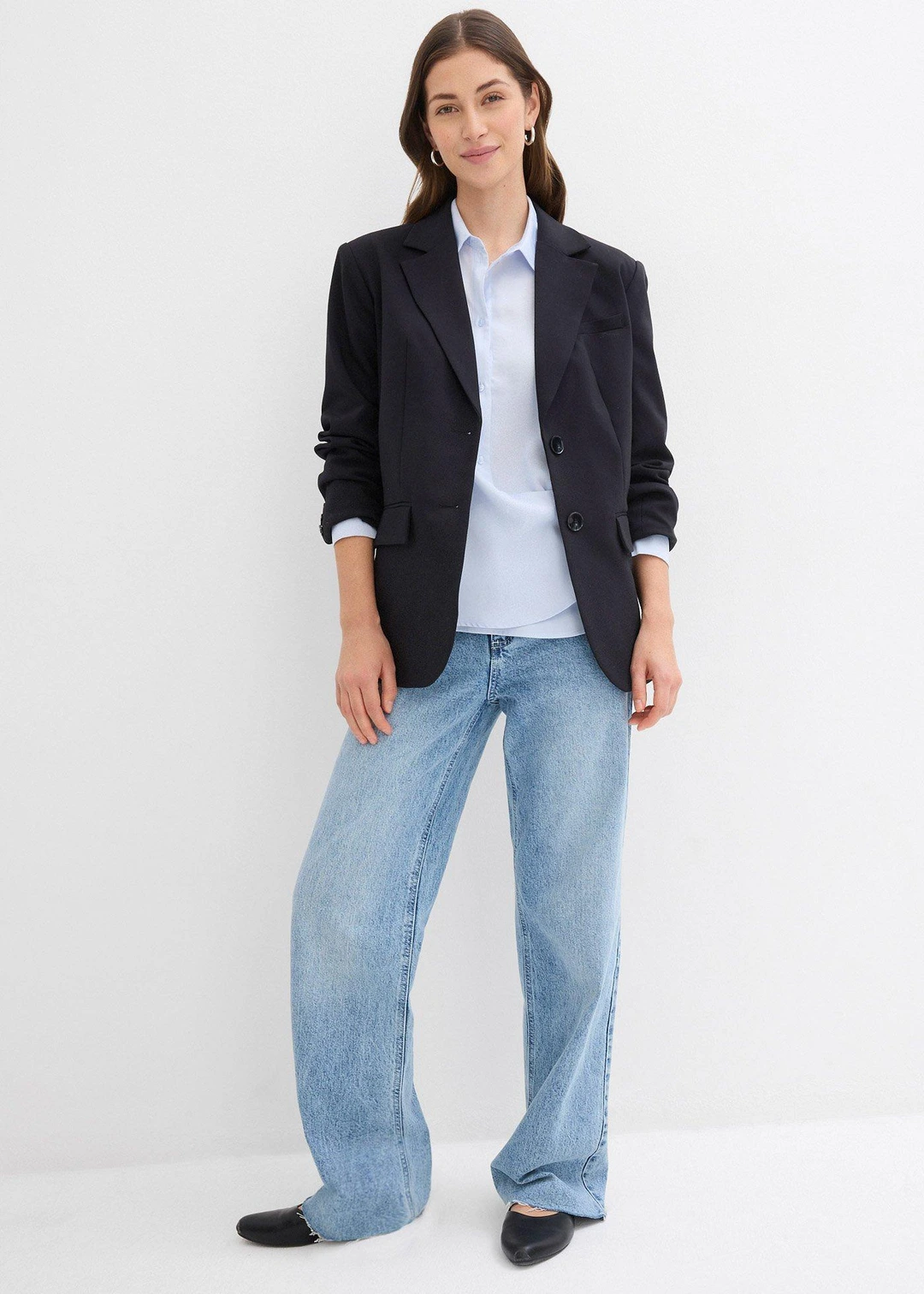 Jean large taille haute, longueur sol - 2