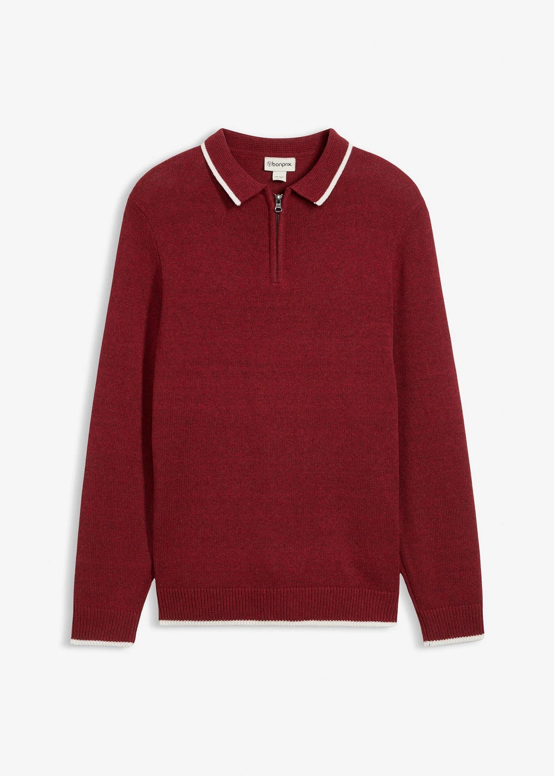 Pull col polo en coton recyclé majoritaire