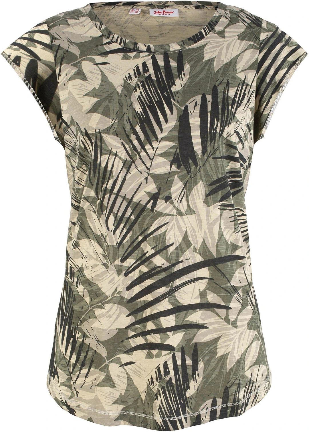 T-shirt coton imprimé à mancherons
