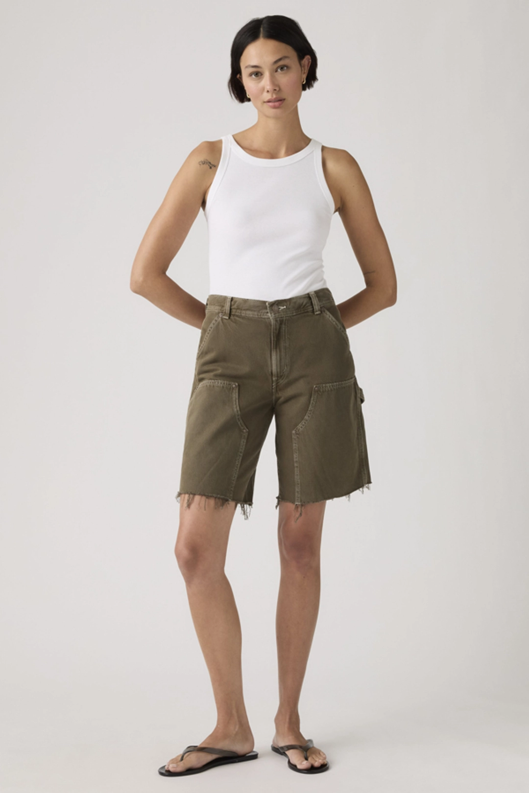 Levi's Short Baggy Dad Utility - Femme - Blanc / Yeah No Yeah - 32